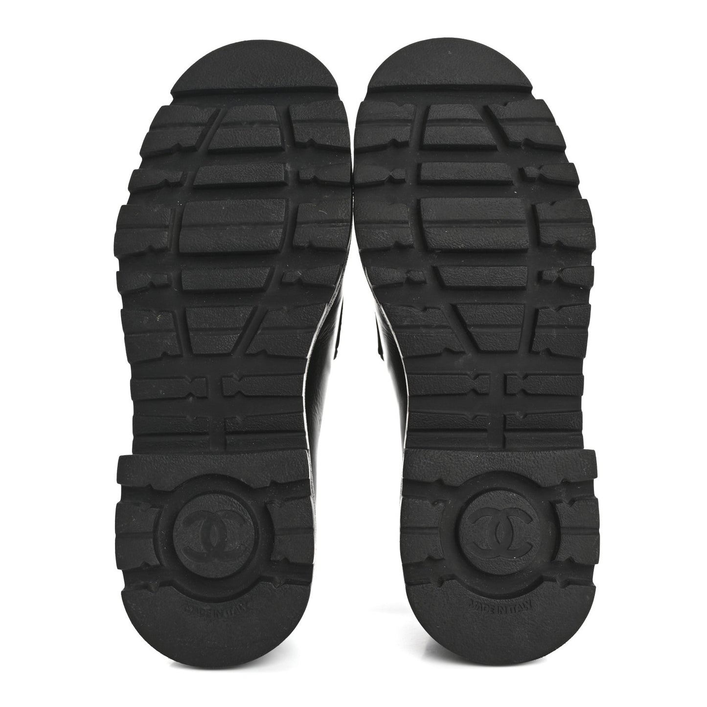 Shiny Calfskin Logo Loafers 35 Black