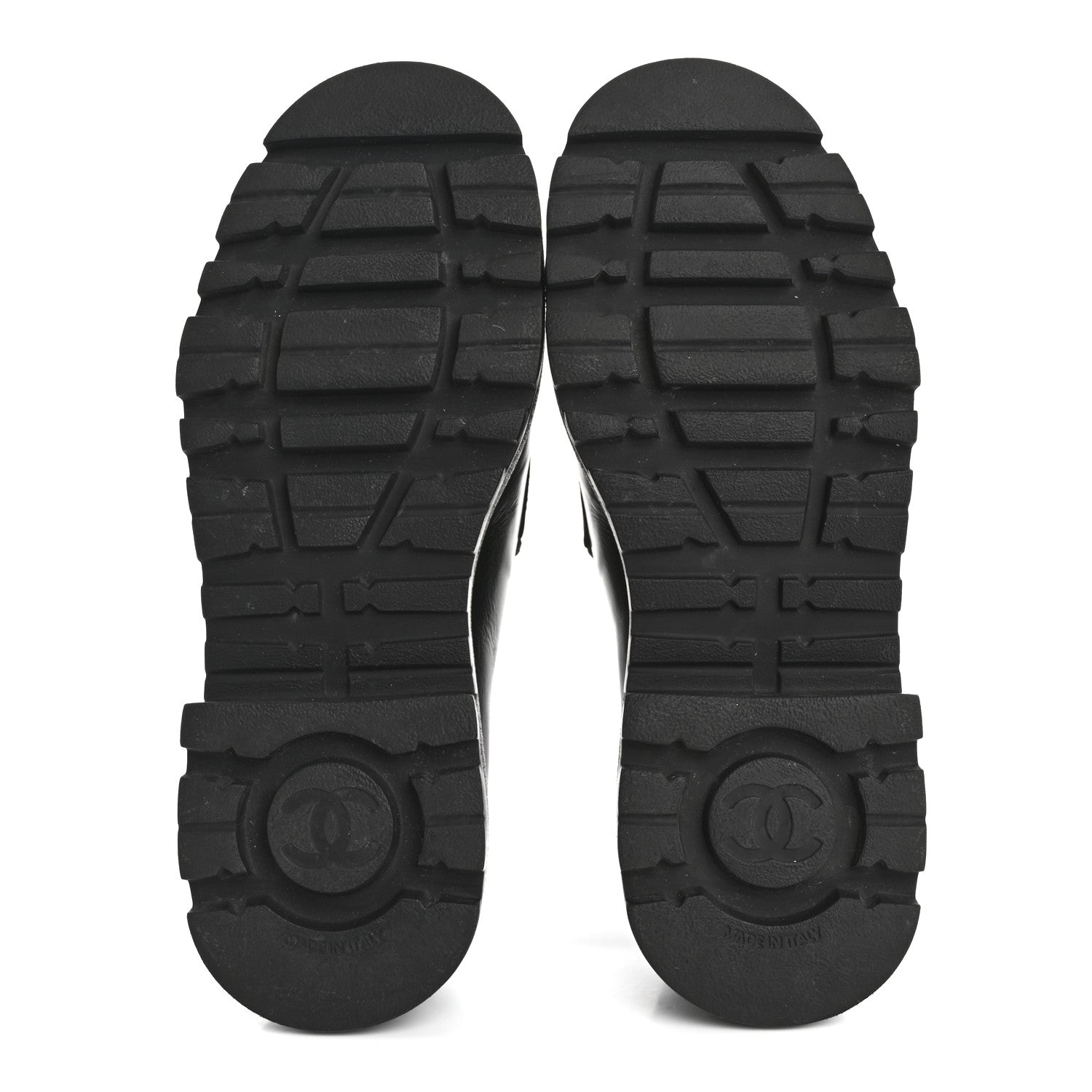 Chanel Shiny Calfskin Logo Loafers 35 Black 6 of 9