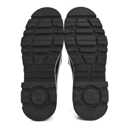 Chanel Shiny Calfskin Logo Loafers 35 Black 6 of 9