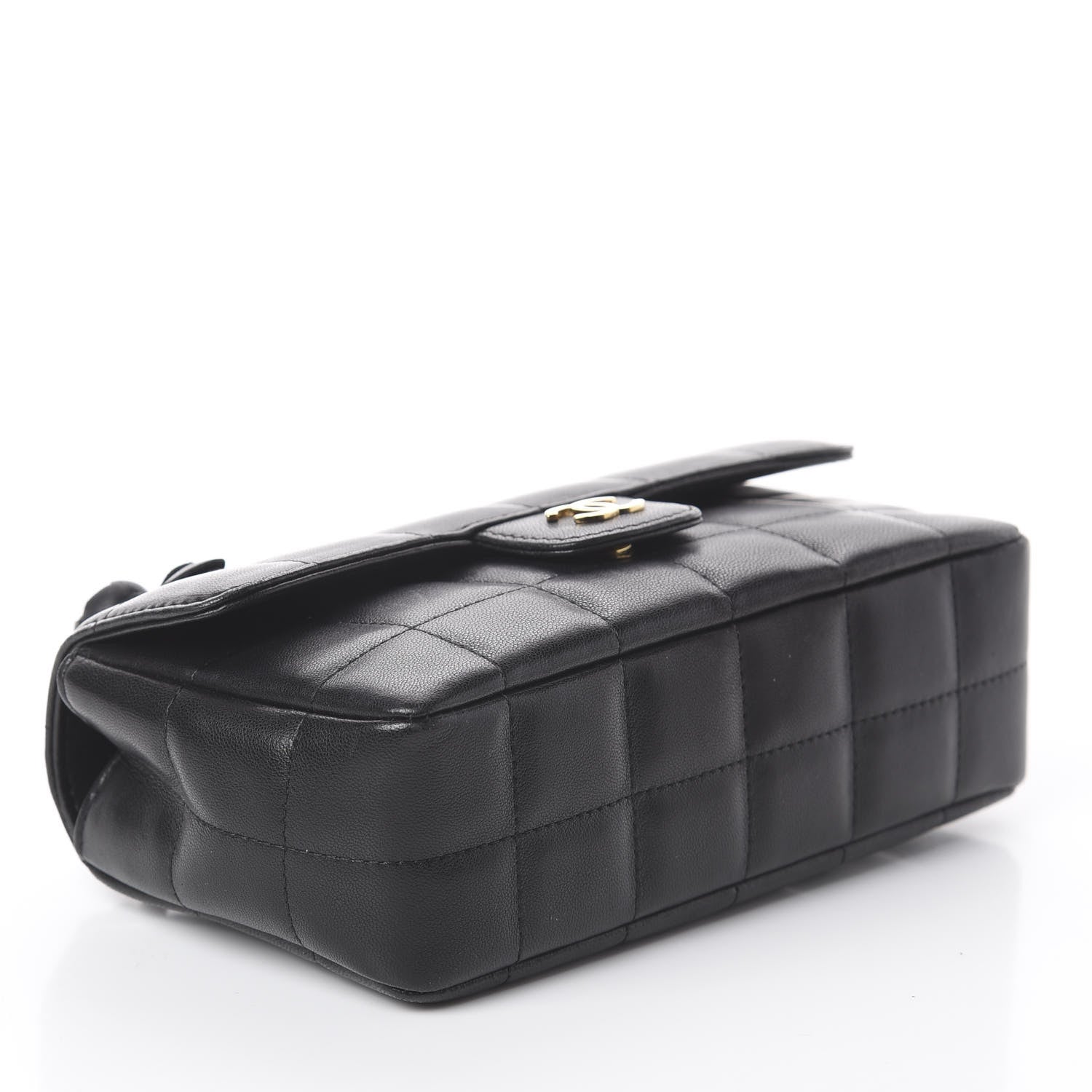 Chanel Lambskin Quilted Mini Chocolate Bar Camellia Flap Black 3 of 8