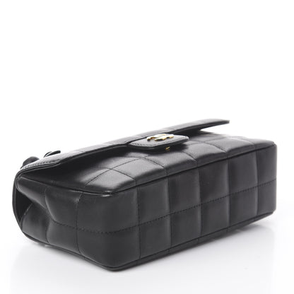 Chanel Lambskin Quilted Mini Chocolate Bar Camellia Flap Black 3 of 8