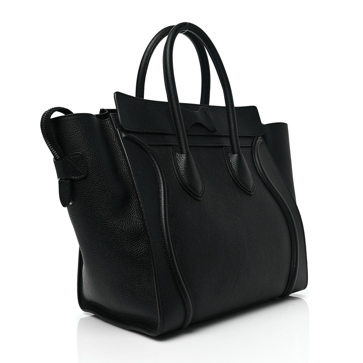 Drummed Calfskin Mini Luggage Black