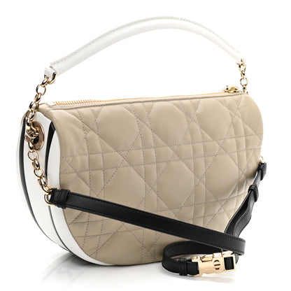 Christian Dior Lambskin Cannage Medium Dior Vibe Hobo Bag Beige 3 of 10