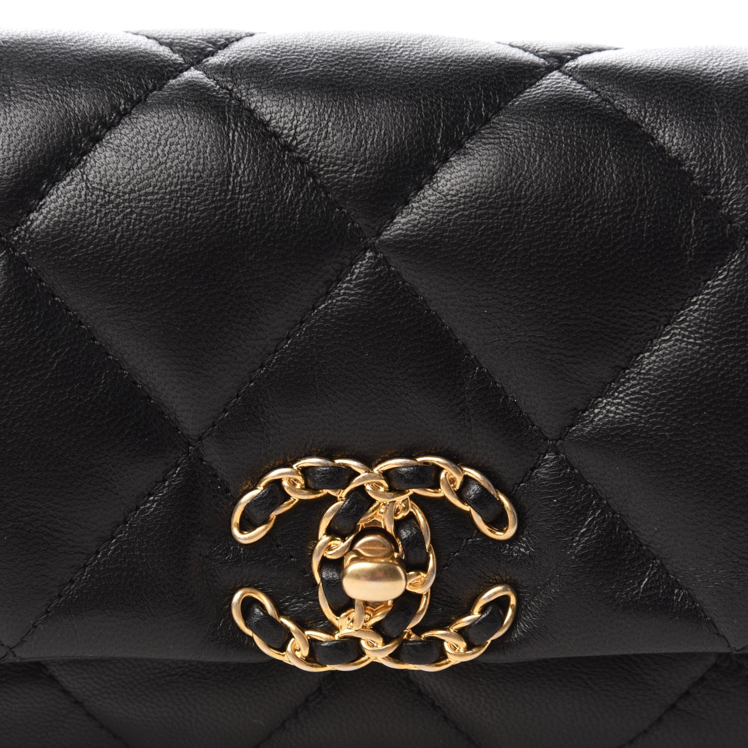 Chanel Goatskin Quilted Chanel 19 Waist Bag Black 10 of 11