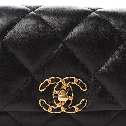 Chanel Goatskin Quilted Chanel 19 Waist Bag Black 10 of 11