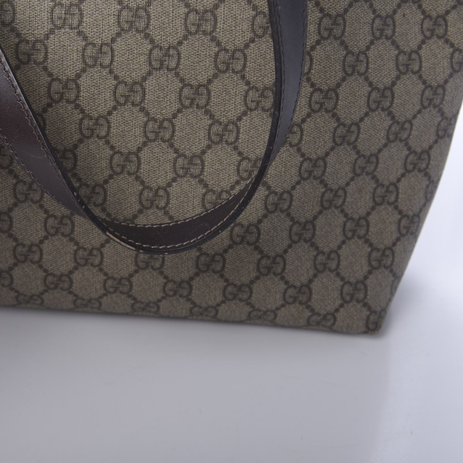 Gucci GG Supreme Monogram Medium Zippered Shopping Tote Dark Brown 11 of 12