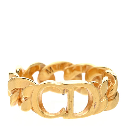 Christian Dior Metal Montaigne 30 Chain Ring 53/6.25 Antique Gold 1 of 6