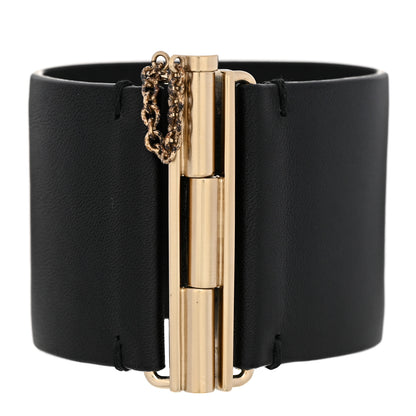 Chanel Calfskin CC Wide Cuff S Black Gold 3 of 11