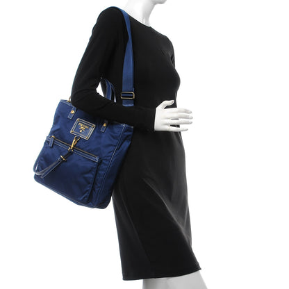 Prada Tessuto Nylon Saffiano Crossbody Tote Bleuette 2 of 14