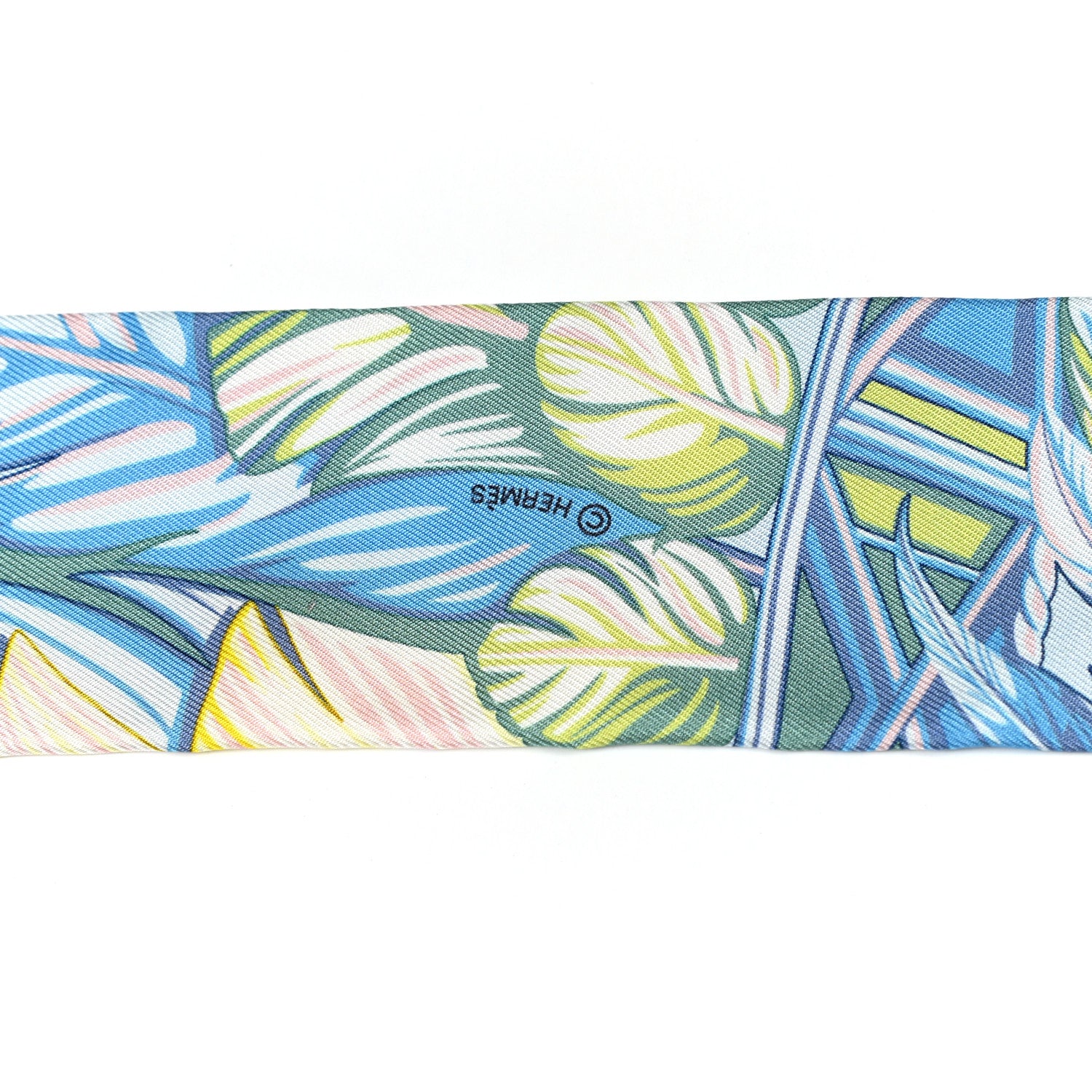 Hermes Silk La Danse Pacifique Twilly Bleu Ciel Vert Rose 3 of 4