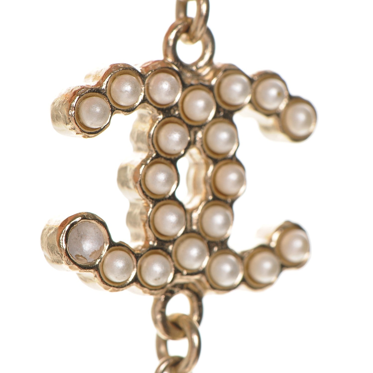 Chanel Pearl CC Long Necklace Gold 6 of 7
