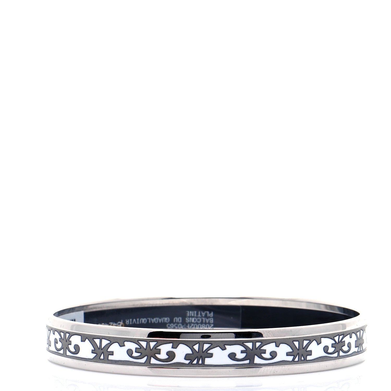 Hermes Enamel Printed Narrow Balcons Du Guadalquivir Bracelet 65 Platine 3 of 7