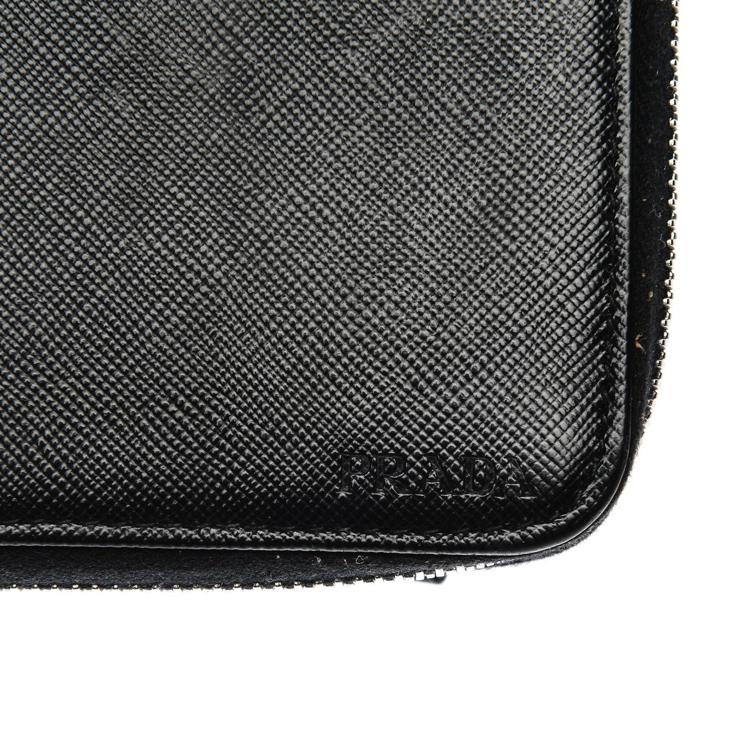 Saffiano Large Zip Around Travel Wallet Nero Black