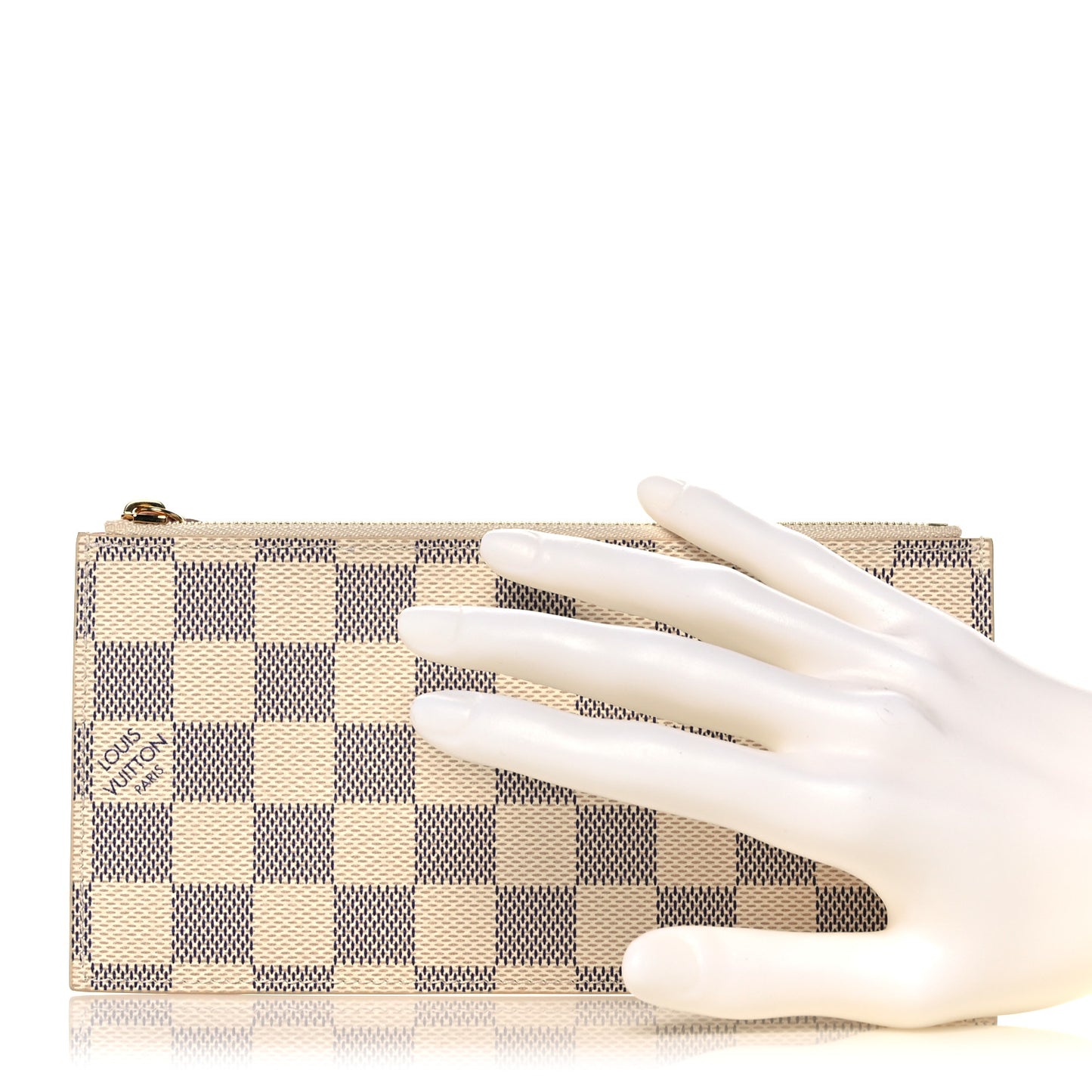 Damier Azur Felicie Chain Wallet Zippered Insert Rose Ballerine