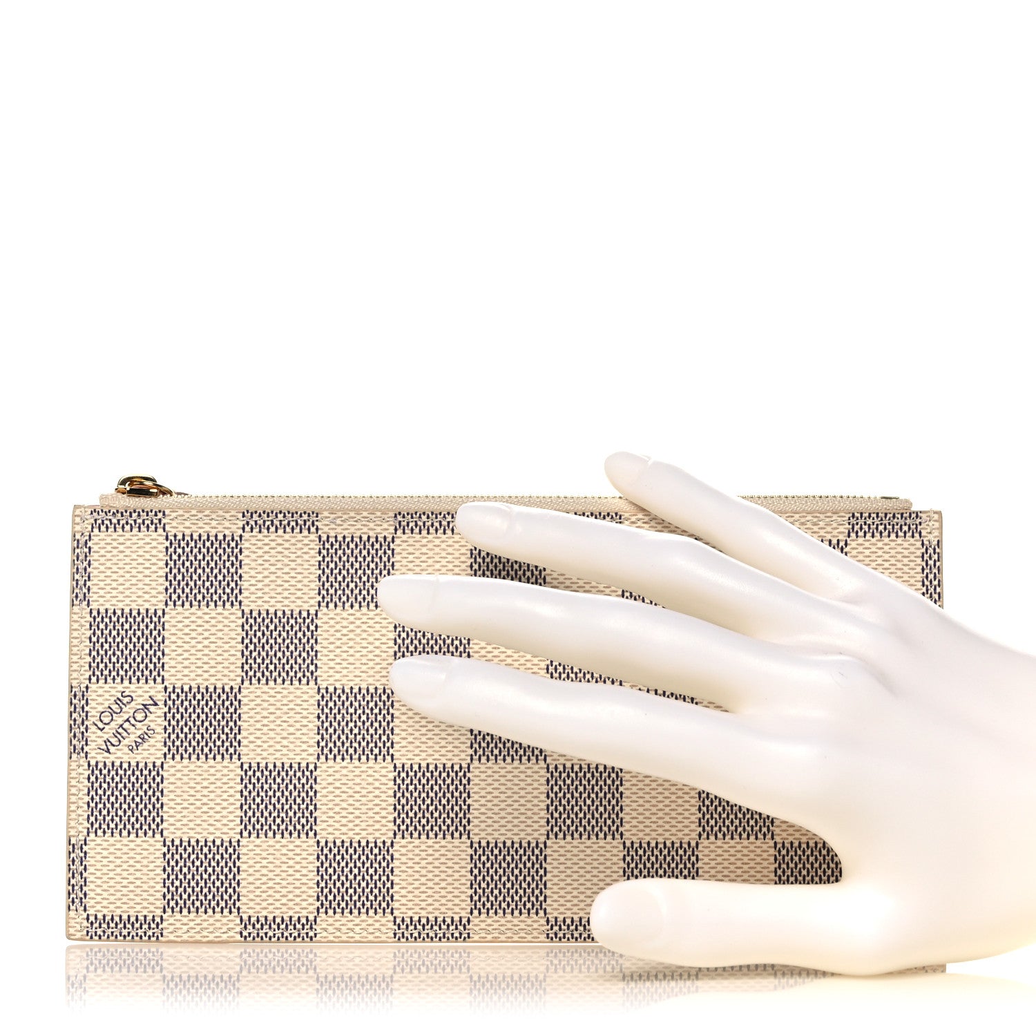Louis Vuitton Damier Azur Felicie Chain Wallet Zippered Insert Rose Ballerine 2 of 6