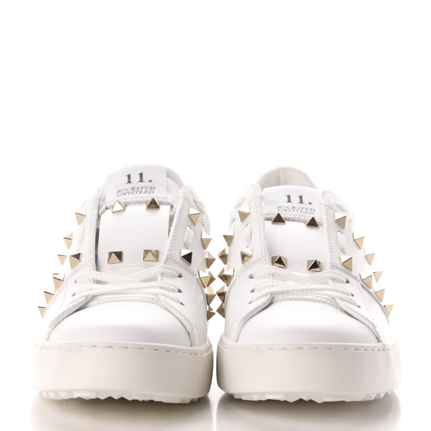 Calfskin Rockstud Untitled Open Sneakers 39 White