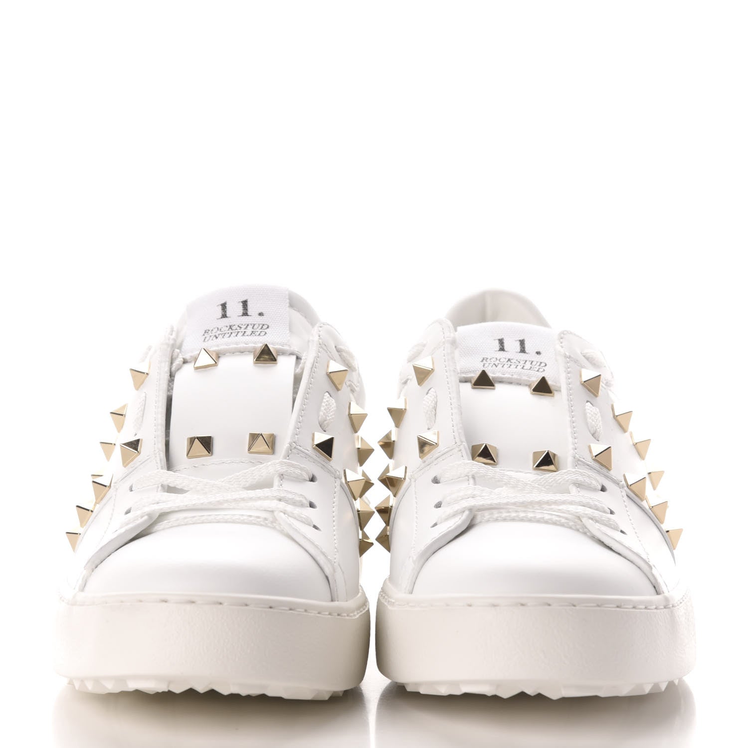 Valentino Garavani Calfskin Rockstud Untitled Open Sneakers 39 White 2 of 8