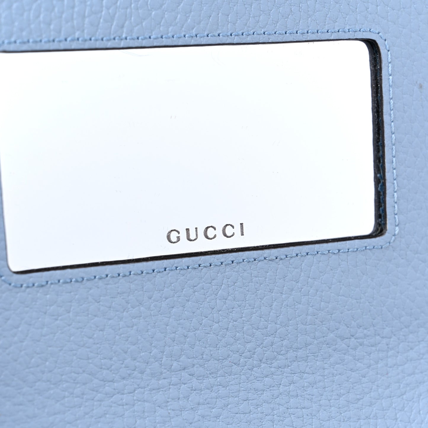 Dollar Calfskin Enamel Monochrome Mini GG Marmont Chain Wallet Porcelain Light Blue