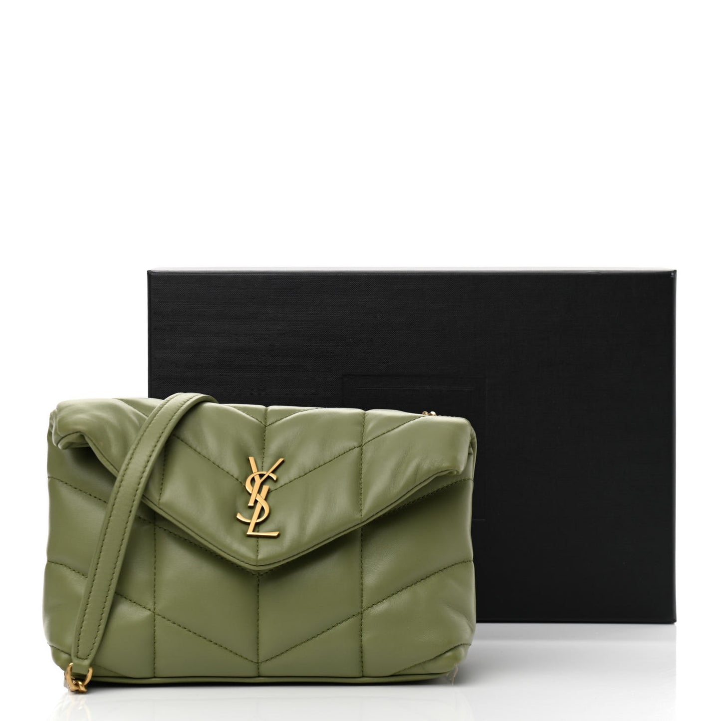 Lambskin Quilted Toy Loulou Puffer Monogram Chain Satchel Light Pistache