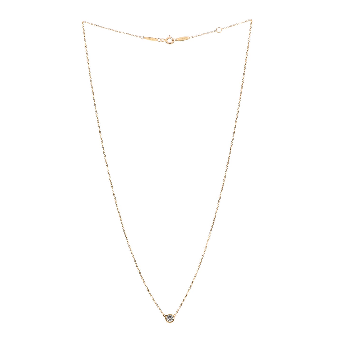 18K Yellow Gold Diamond .28ct Elsa Peretti Diamonds by the Yard Pendant Necklace