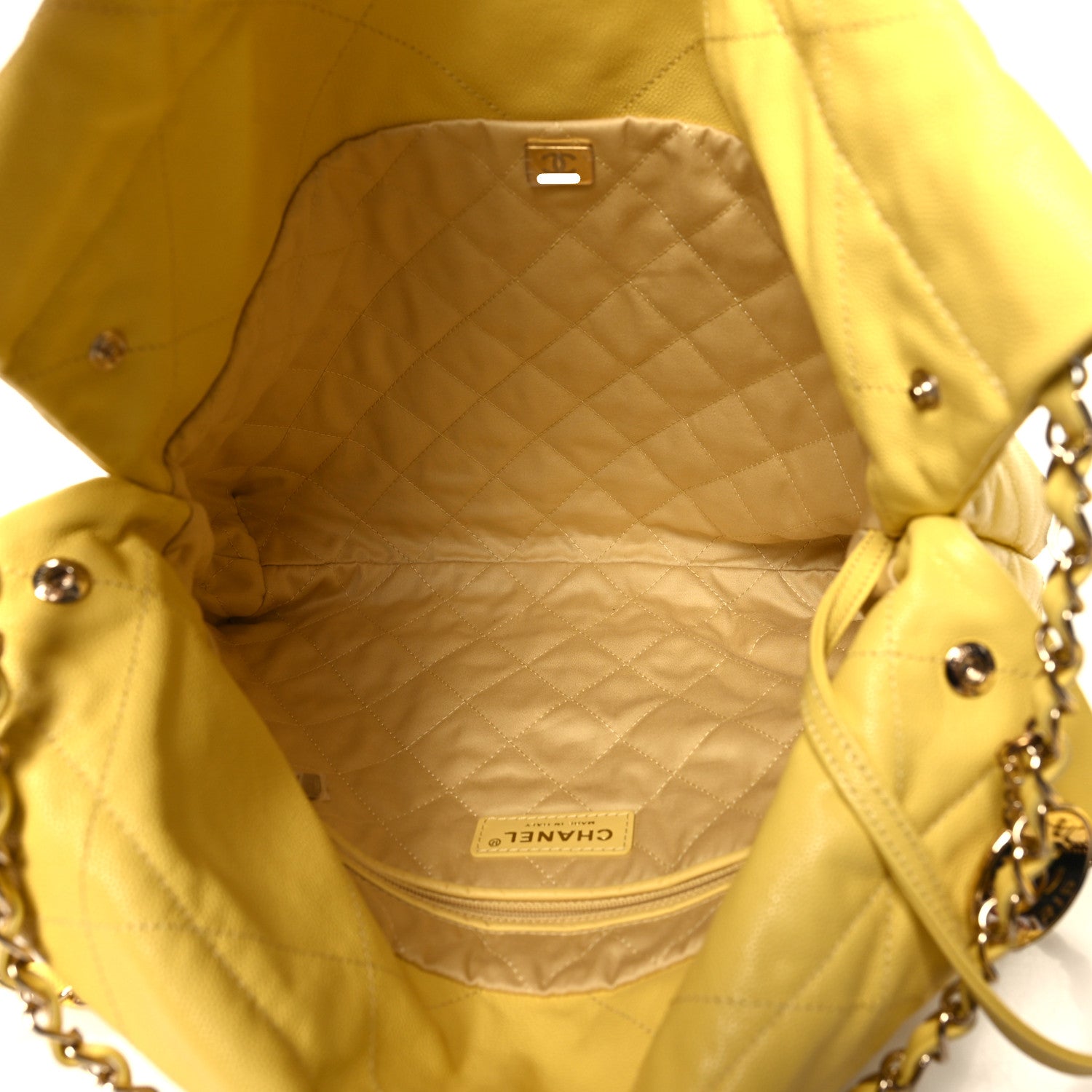 Chanel Shiny Caviar Quilted Small Chanel 22 Yellow 6 of 12