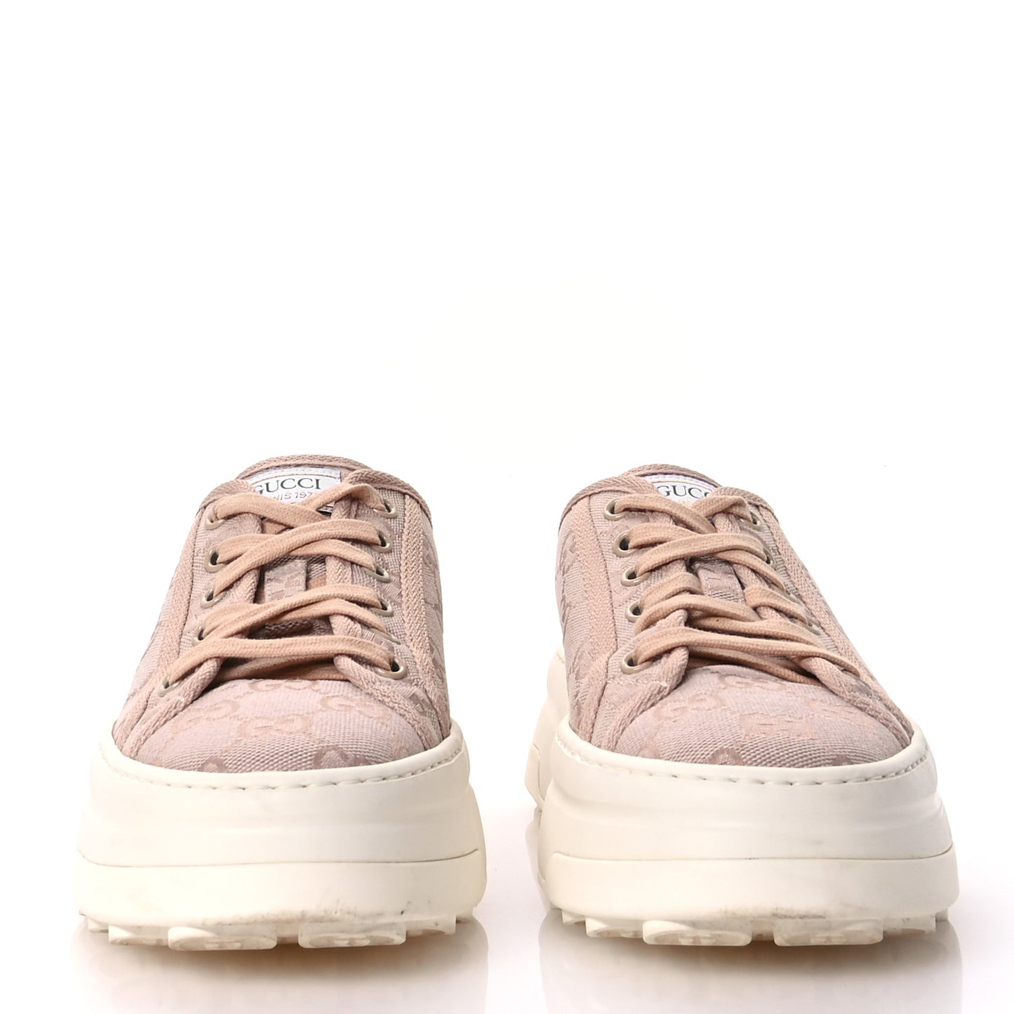 GG Monogram Womens 1977 Tennis Platform 52mm Sneakers 39 Skin Rose
