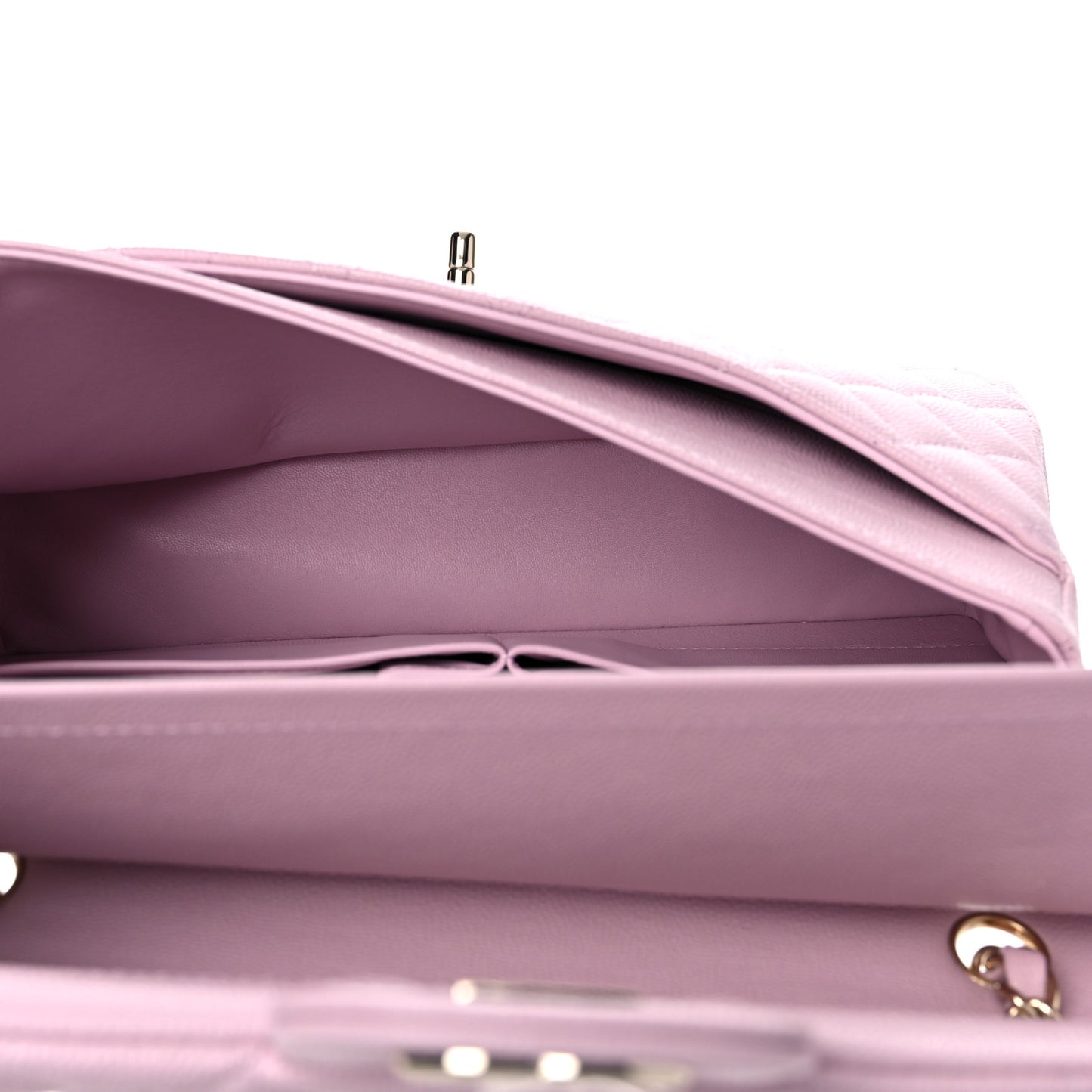 Caviar Quilted Medium Double Flap Light Pink