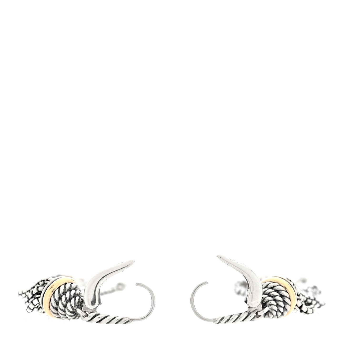 Sterling Silver 14K Yellow Gold Tassel Drop Earrings
