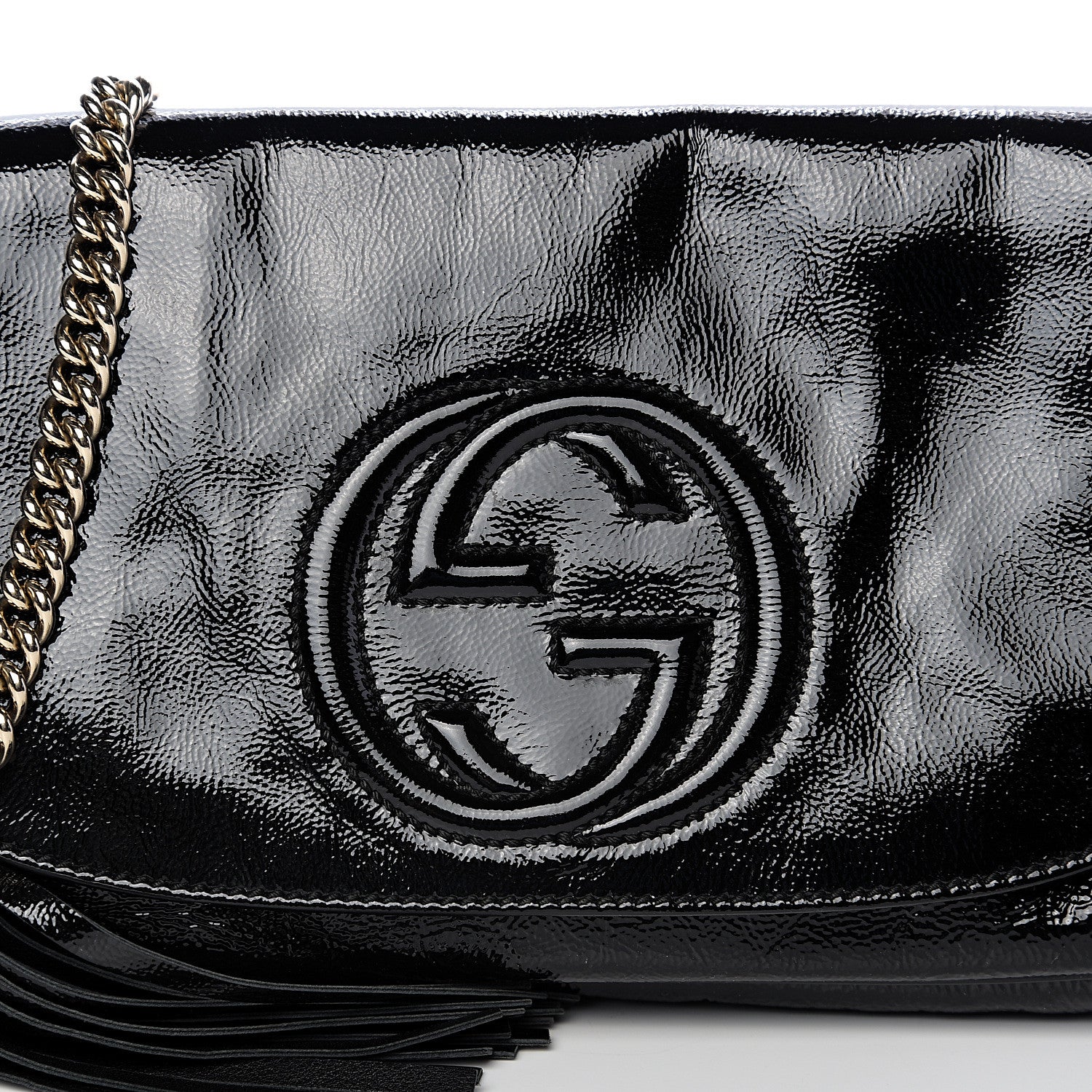 Gucci Patent Medium Soho Flap Crossbody Black 9 of 9