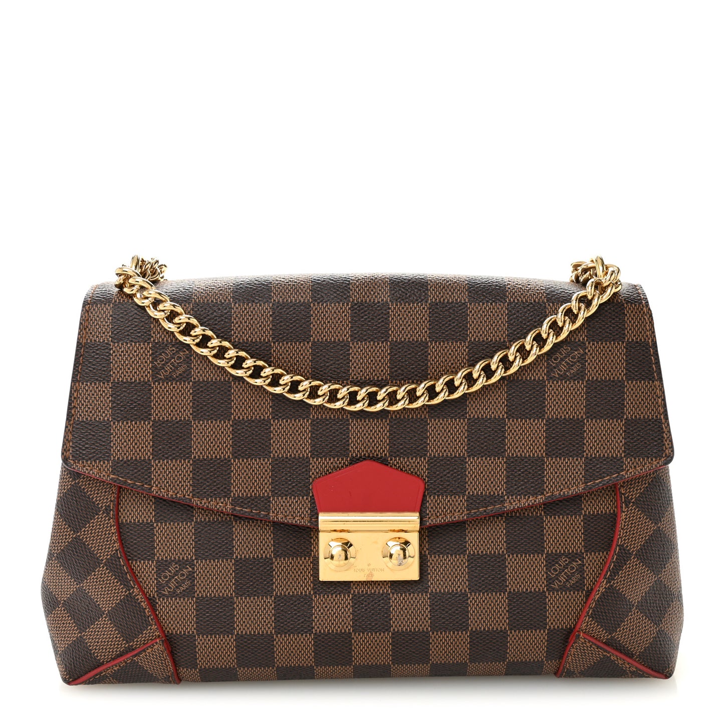 Damier Ebene Caissa Clutch Cherry Cherry