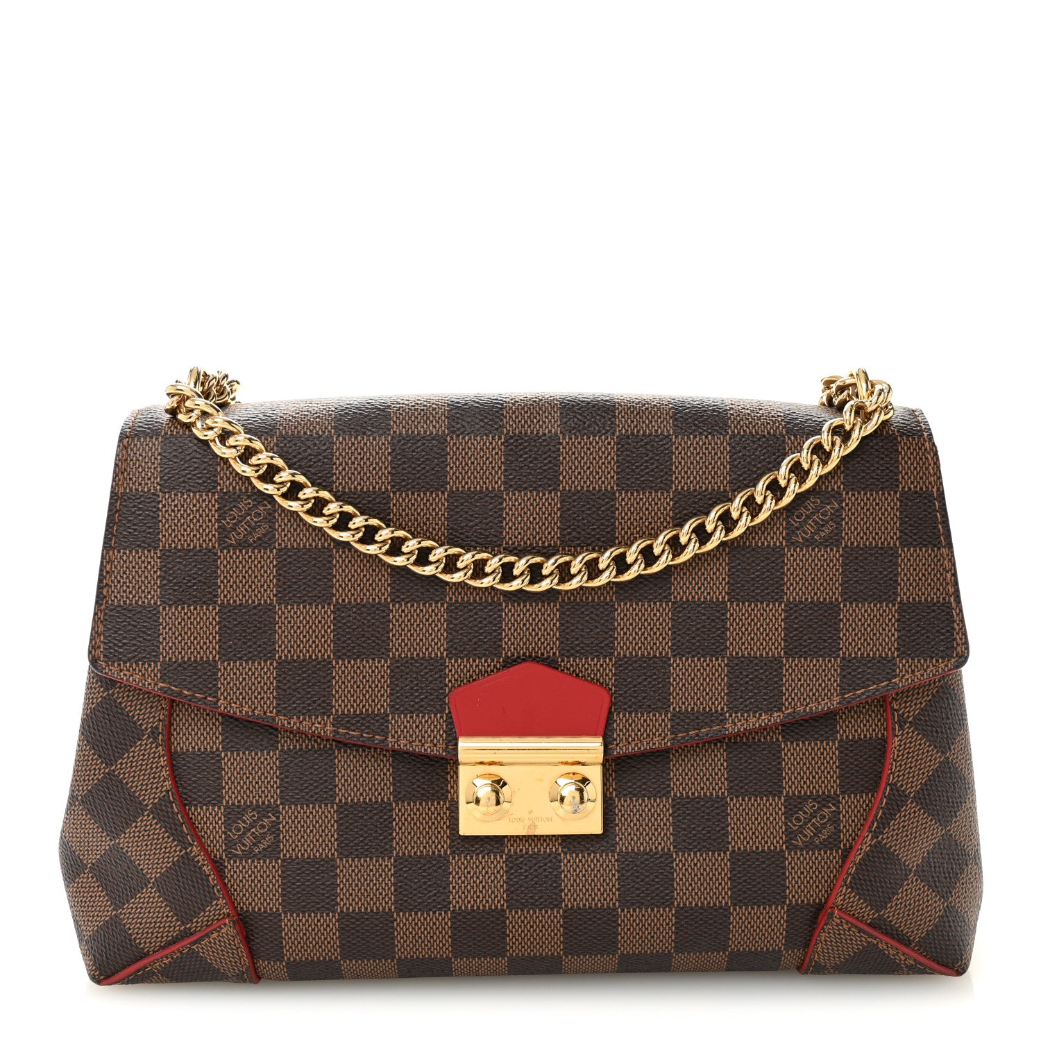 Louis Vuitton Damier Ebene Caissa Clutch Cherry Cherry 1 of 12