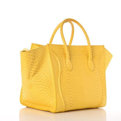 Celine Python Medium Phantom Luggage Yellow 3 of 13