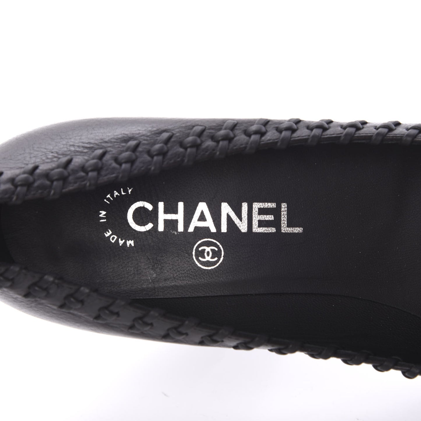 Lambskin Cap Toe Whipstitch Pumps 38.5 Black