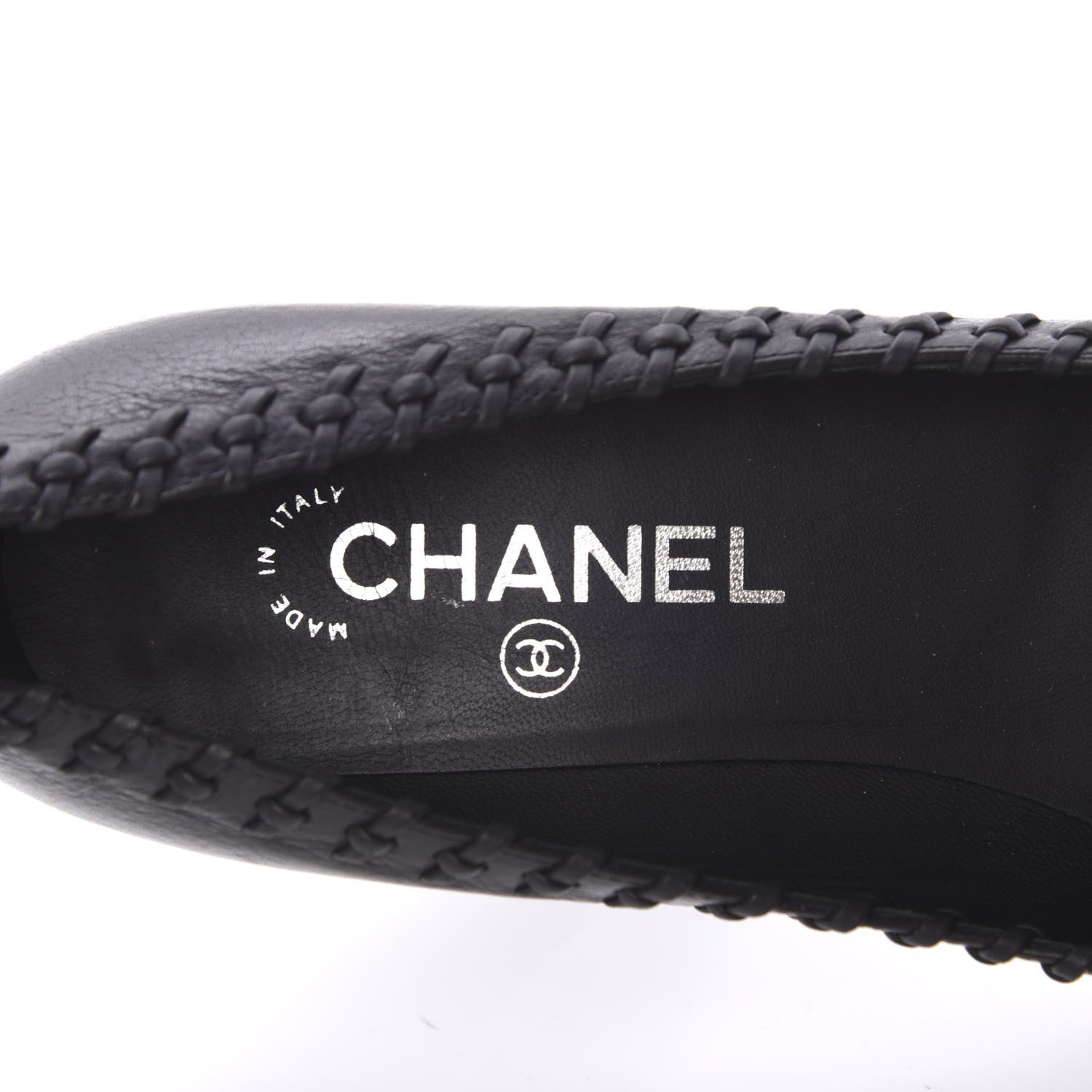 Chanel Lambskin Cap Toe Whipstitch Pumps 38.5 Black 6 of 11