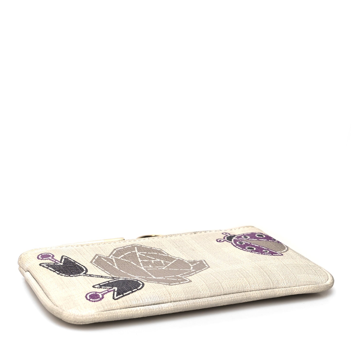 Zucca Spalmati Rose Ladybug Key Case Pouch White
