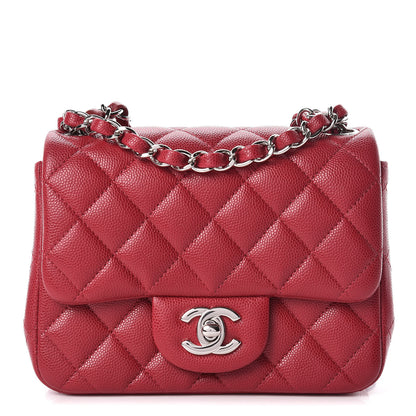 Chanel Caviar Quilted Mini Square Flap Dark Pink 1 of 15
