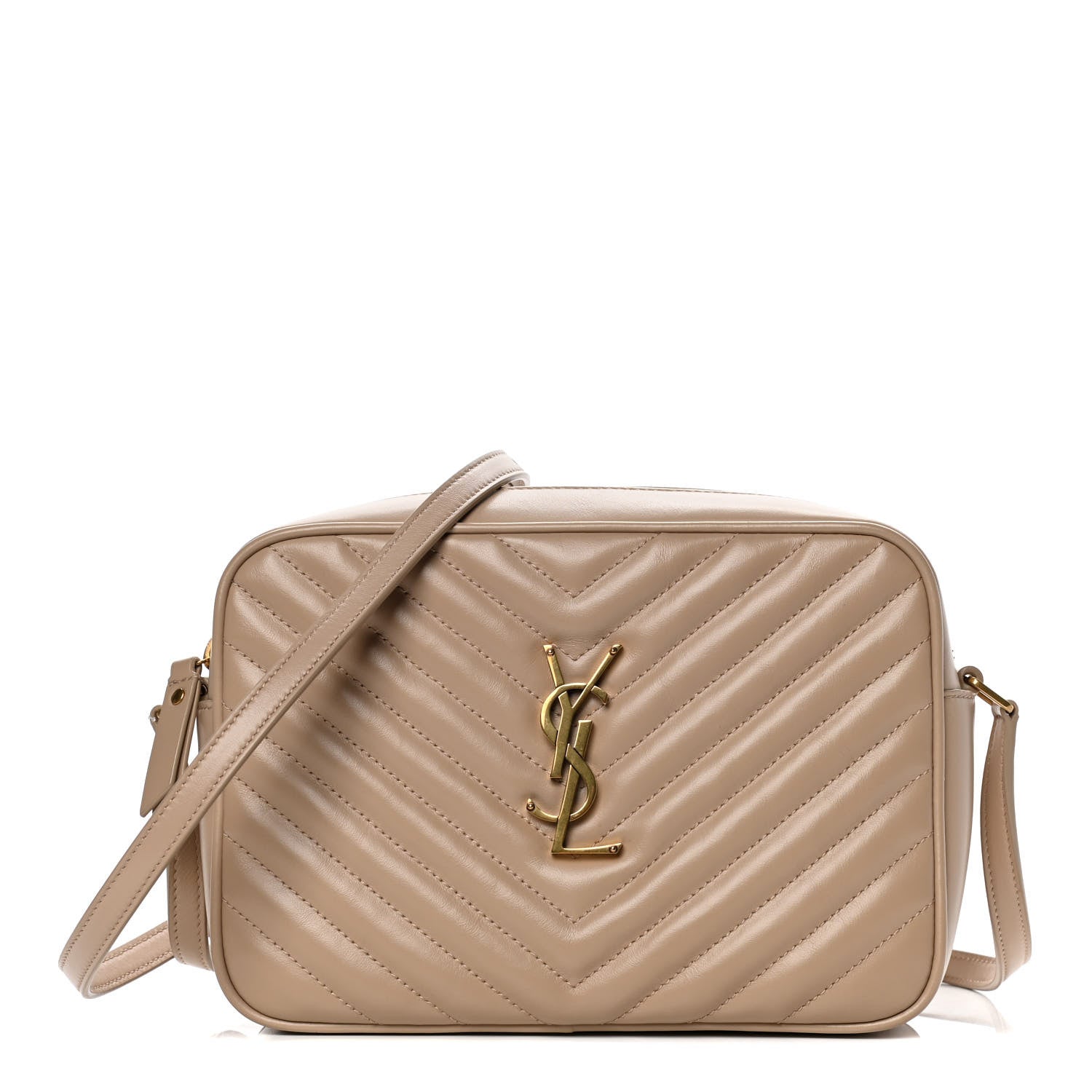 Saint Laurent Calfskin Matelasse Monogram Lou Camera Bag Nude Powder 1 of 10