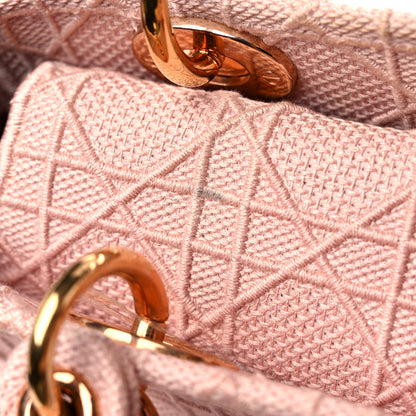 Christian Dior Canvas Embroidered Cannage Medium Lady D-Lite Pink 14 of 14
