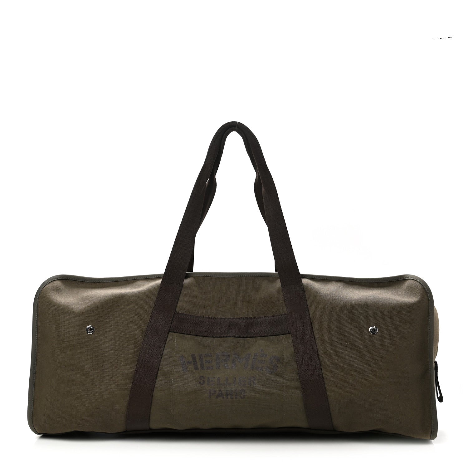Hermes Toile Groom Boot And Helmet Bag Kaki Feu 2 of 12