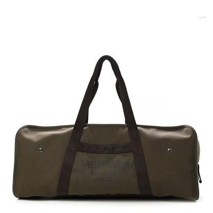 Hermes Toile Groom Boot And Helmet Bag Kaki Feu 2 of 12