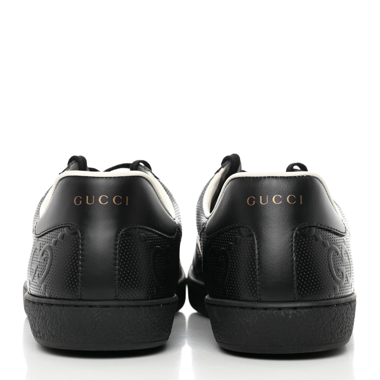 Gucci Calfskin GG Tennis Embossed Mens Ace Sneakers 11 Black 5 of 10