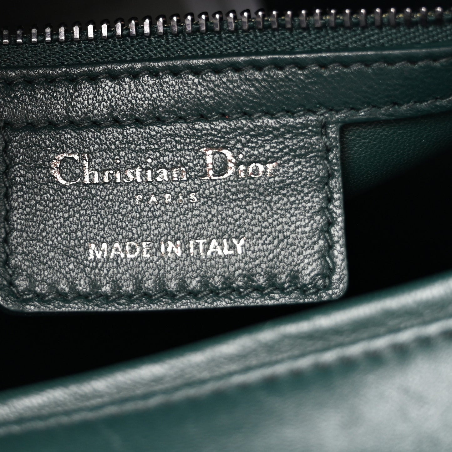 Lambskin Cannage Large Lady Dior Dark Green