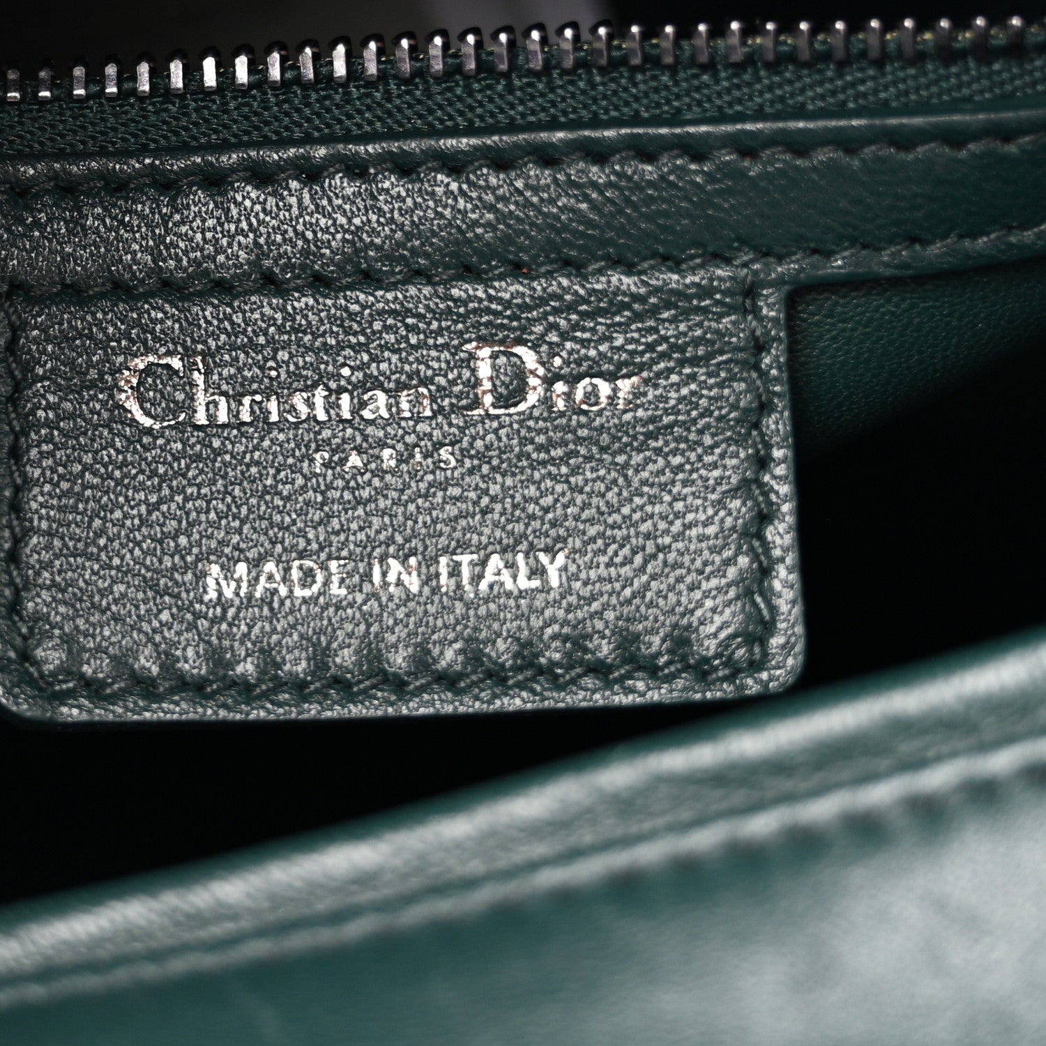 Christian Dior Lambskin Cannage Large Lady Dior Dark Green 6 of 13