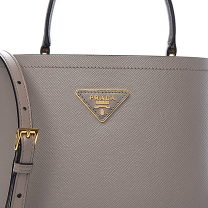Prada Saffiano Cuir Medium Panier Bucket Bag Argilla Black 6 of 8