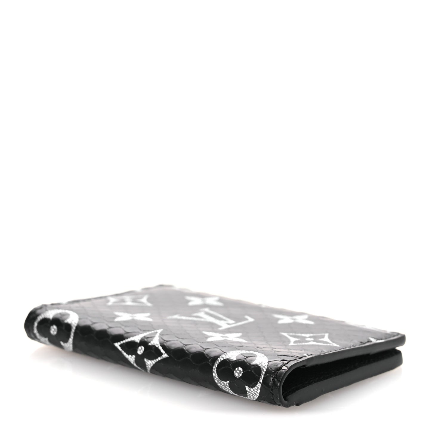 Snakeskin Monogram Carbone Pocket Organizer NM Black
