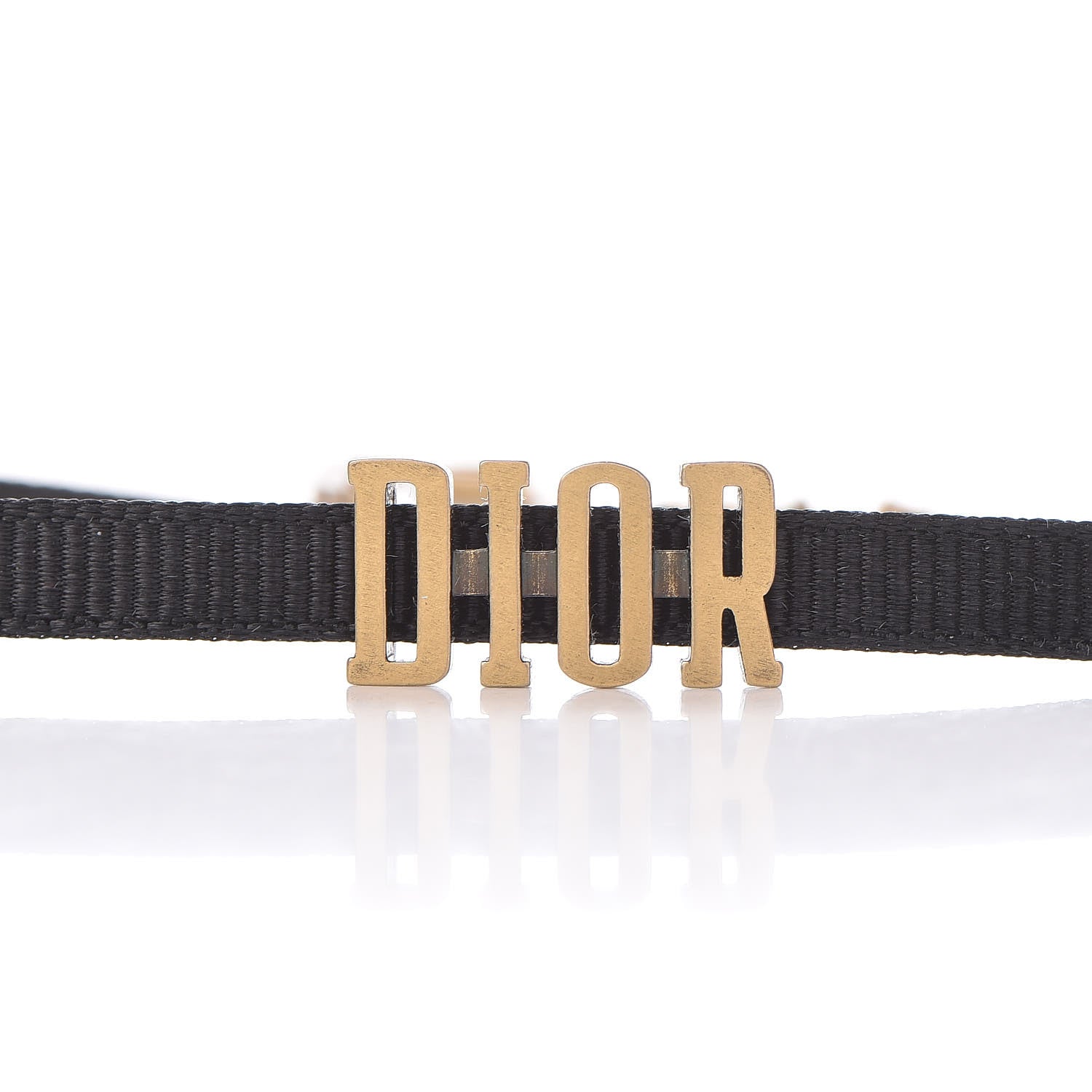 Christian Dior Grosgrain Ribbon Dior Logo Choker Necklace Black 4 of 6