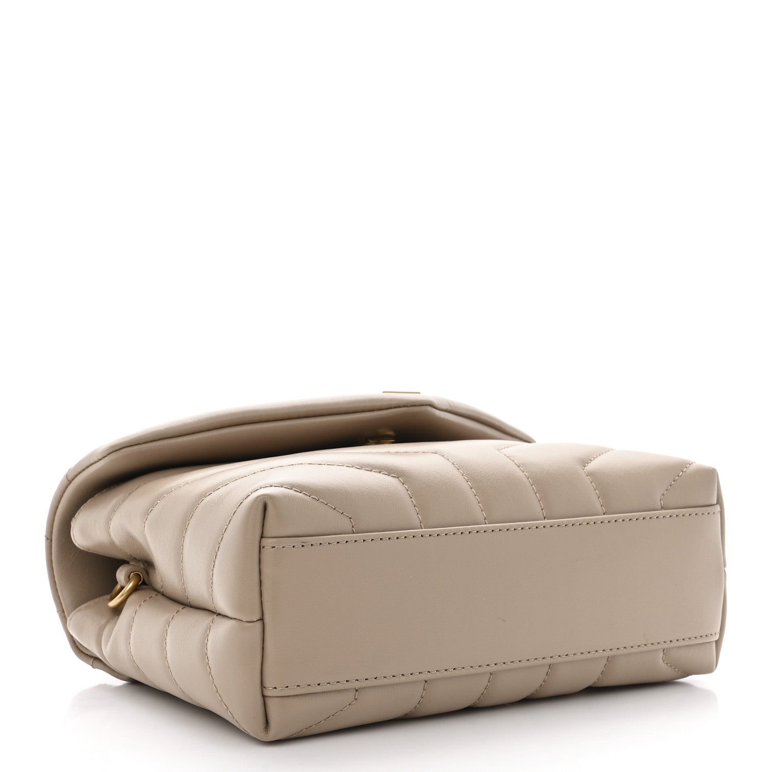 Saint Laurent Calfskin Y Quilted Monogram Toy Loulou Crossbody Bag Dark Beige 4 of 13