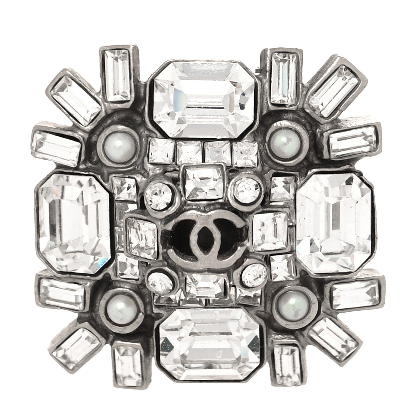 Baguette Crystal CC Ring 3.5 Silver