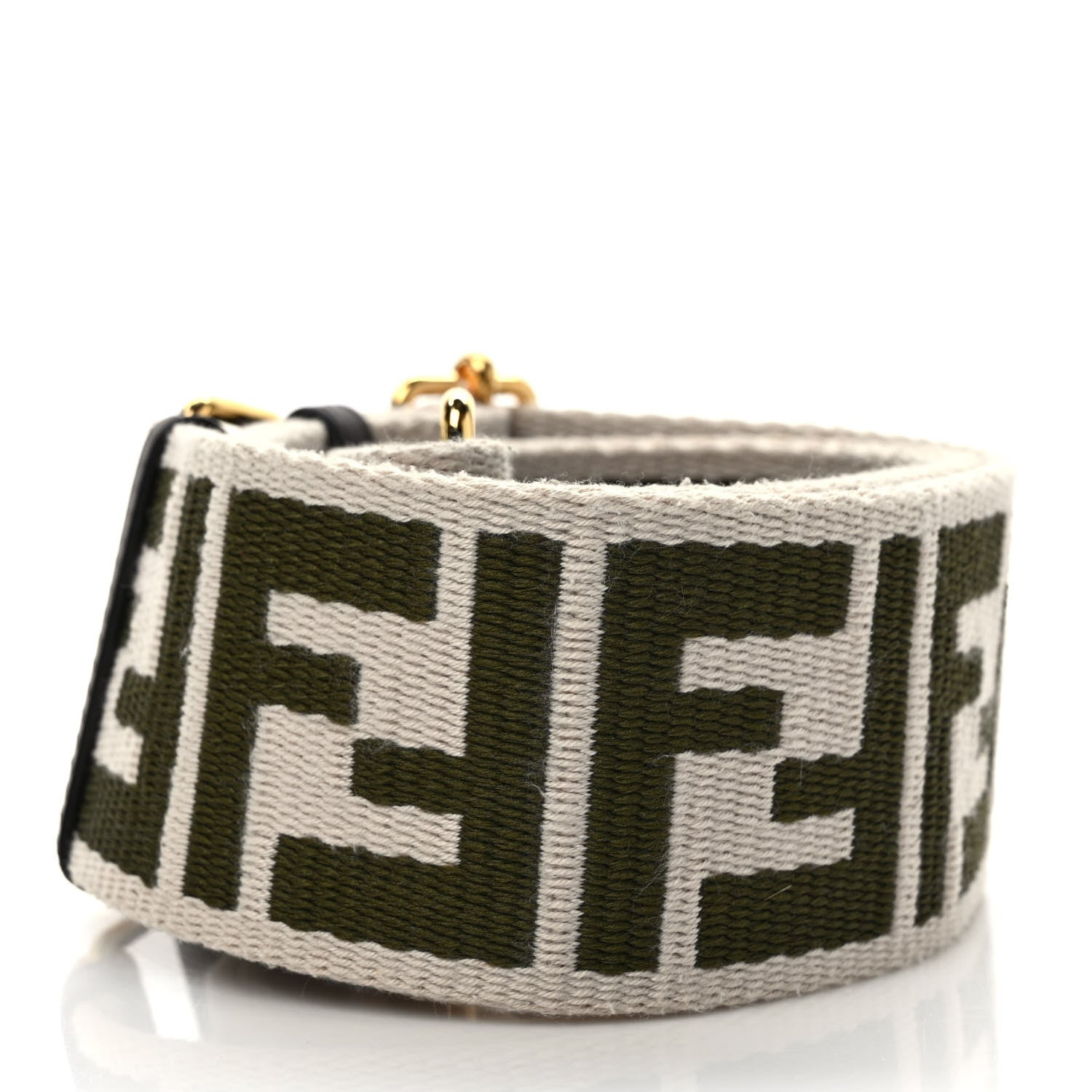 Fendi Ribbon Vitello Seta FF 1974 Adjustable Strap You Nube Military Chocolate 2 of 6