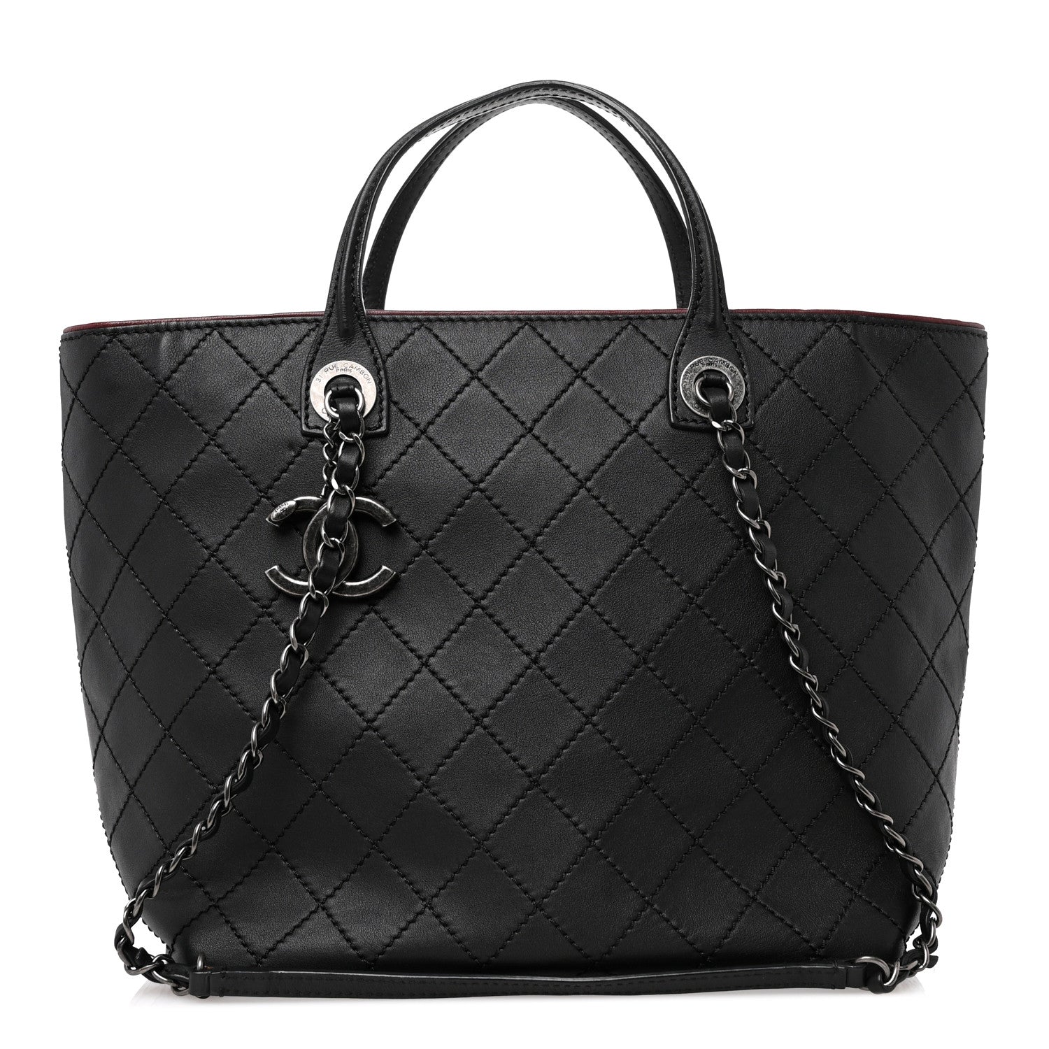 Chanel Calfskin Stitched Medium Shopping Tote Black 1 of 12